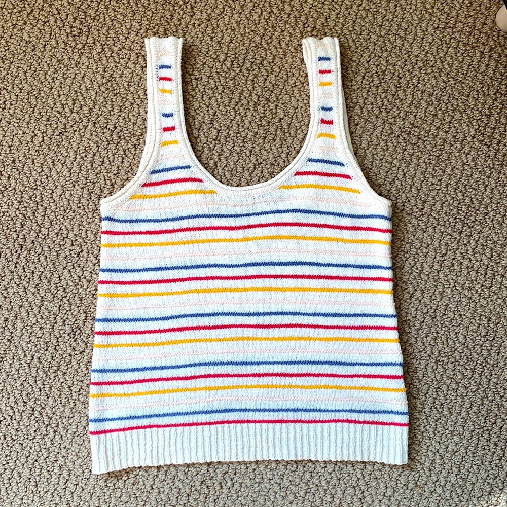 Madewell striped scoop sweater tank size small